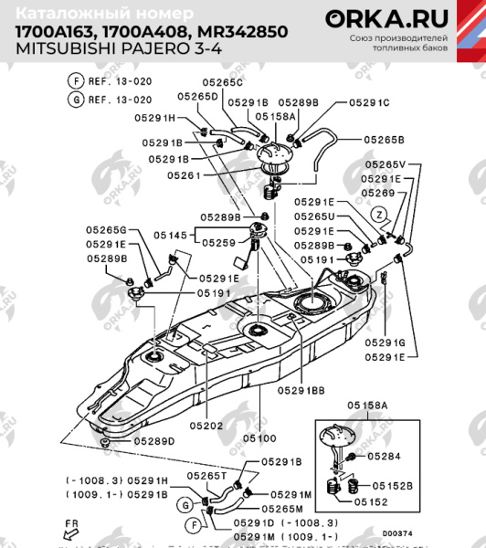 Купить Пластиковый топливный бак Pajero 3/4, 1999-2006 г.в. 2006-2011 г.в.  (ДИЗЕЛЬ) (NB)  -  80 л. Пластиковый топливный бак Pajero 3/4, 1999-2006 г.в. 2006-2011 г.в.  (ДИЗЕЛЬ) (NB)  -  80 л.